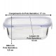Pote Hermético 600ml Retangular De Vidro Borossilicato
